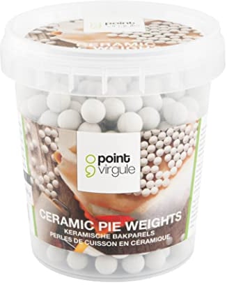 A'Domo Point-Virgule Blindbackbohnen, Keramik Backbohnen zum Blindbacken von Kuchen, Tarte, Quiche in der Backform, Ihr Küchenprofi für knusprigen Boden, wiederverwendbar, 600g