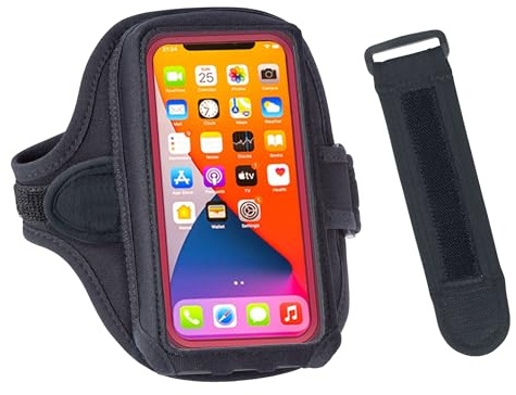 Tune Belt AB92EX3 Running Armband for iPhone 16/15/14/13 Pro Max, Plus, Galaxy Ultra/Plus/Note – Fits Large Phone with Large Case, Phone Holder Includes EX3 Strap Extender for XL Biceps (Black)
