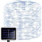KINGCOO Ruban Lumineux Solaire Lampes de Corde Jardin, Étanche 10M 100LED Tube Bande Fil de Cuivre Noël Guirlande Lumineuse 8modes pour Extérieur Intérieure Mariage Fête Chemin Arbre(Blanc)