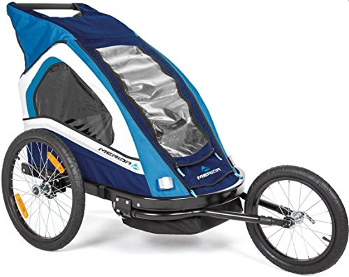 Unbekannt Merida Kids Trailer inkl. Jogging-Set & Schwenkrad für 2 Kinder bis 45 kg blau Neu