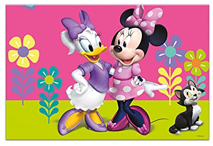 Procos 87865 - Party-Tischdecke Minnie Happy Helpers, Größe 120 x 180 cm, abwischbar, mehrfach verwendbar, Tischtuch, Dekoration, Geburtstag, Mottoparty