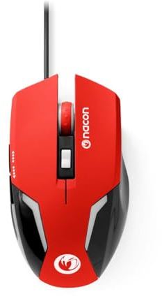 NACON GM-105 Maus USB Optisch 2400 DPI rechts - Mäuse (rechts, Optisch, USB, 2400 DPI, Schwarz, Rot)