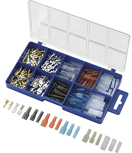 TRU COMPONENTS 739660 Quetschverbinder-Sortiment 0.50 mm² 2.50 mm² Transparent, Schwarz, Rot, Blau 160 St.