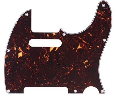 Musiclily Pro 8 Löcher Tele Pickguard Gitarren Schlagbrett für MIJ Made Fender Japan Telecaster,4 lagig Tortoise Shell