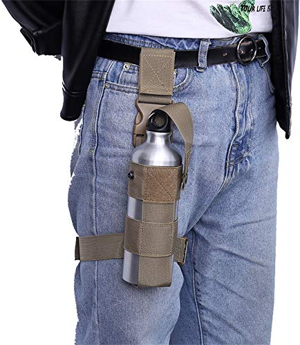 MEROURII Taktisch Drop Bein-Flaschenhalter, Einstellbar Pfeffersprayhalter, Pfefferspraytasche für den Oberschenkel, Oben offene Oberschenkeltasche für linkes/rechtes Bein