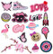 VETPW 16 Stück Rosa Thema Patches Flicken zum Aufbügeln, Gemischt Patch Sticker Bestickt Aufnäher Applikationen Zum Nähen Oder Aufbügeln für Kleidung Rucksäcke Jacken Jeans Hüte, Repariere das Loch