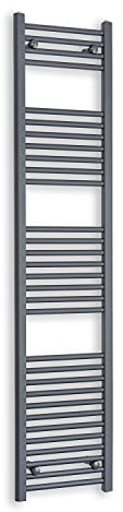 Companyblue 400mm Wide Anthracite Sand Grey Heated Towel Rail Radiator Flat Ladder for Stylish Bathroom (1800mm)