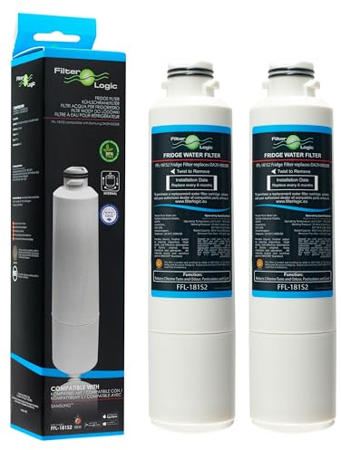 FilterLogic FFL-181S2 | 2x Filtre à eau compatible avec Samsung DA29-00020B, HAF-CIN/EXP, HAF-CIN, HAFCIN DA97-08006A-E cartouche frigo réfrigérateur