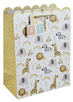 Clairefontaine 30474-3C - Geschenktasche 21,5x10,2x25,3 cm, ideal für Geschenke, Safari, 1 Stück