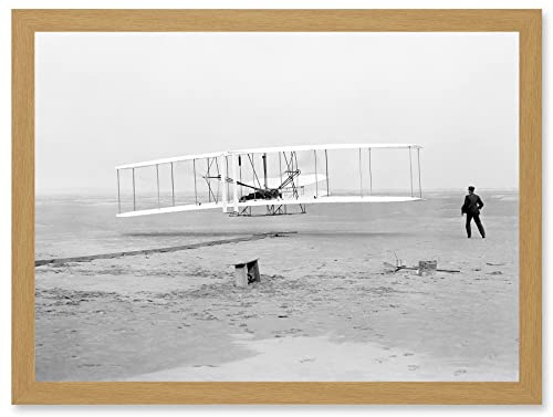 Artery8 Daniels First Flight Wright Brothers 1903 Photo Aviation Artwork Framed Wall Art Print A4