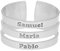 doble aro - Anillo Personalizado con Nombres - Anillo de Plata para Mujer - Anillo Adaptable - Modelo 3 Bandas Plata, Plata de Ley 925/1000.