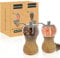 Salt and Pepper Grinder Set Pepper Mill, 2PCS 5in Classical Hand Salt and Pepper Grinder Set, Manual salt grinder Wood, Ep Material Acrylic, Ceramic Blades with Strong Adjustable Ceramic Grinders Set.