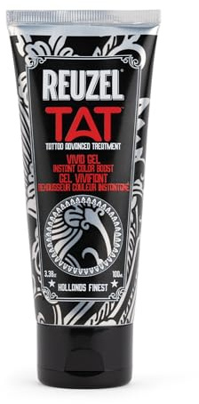 REUZEL Vivid Tattoo Gel Hydrating Aftercare 100ml | Colour Enhancer to Revive Old Ink and Boost Vibrancy. Lightweight Vegan Formula with Aloe Vera and Baobab.