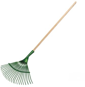 Synx Tools Rasenrechen - 22 Zähne | Grün - Verzinkt - Rechen / Bodenbearbeitung - Gartensets Rechen mit Stiel - 150 cm Stiel