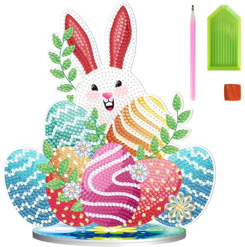 Behone Diamond Painting Ostern Kinder Frühling - 5D Diamant Malerei Kit für DIY Handgemachte Dekorative Ornamente - Kaninchen