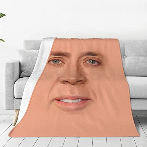 Nicolas Cage - Coperta intera in pile di flanella, calda, morbida, per divano, letto, soggiorno, 150 x 125 cm