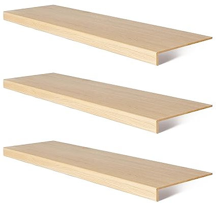 Onlywood Set da 3 Pezzi Rivestimento Gradini Fai da te per gradini con larghezza max 130 cm - Rivestimento Scale Interne in 5 Colorazioni a scelta effetto Legno o effetto Pietra (Florida Oak)