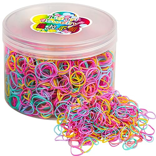 1500 Stück Haargummis Klein Gummibänder Bunte Haargummis Gummi Haarbänder Boxed Haargummi Elastische Haar Gummibänder für Kinder Mädchen Damen Frisuren