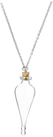 TOPPERFUN Mini-Gläser Mini-Wunschflaschen-Halskette Flaschen-Halskette Wunschflaschen-Charms Kleine Gläser Anhänger Medaillons Halskette Wunsch-Gläser-Halskette Winzige Gläser