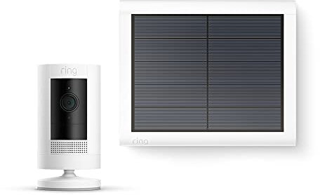 Ring Outdoor Camera Solar (Stick Up Cam) | Outdoor Security Camera with solar panel, 1080p video, Two-Way Talk, Wifi, Works with Alexa | alternative to CCTV system | 30-day free trial of Ring Home