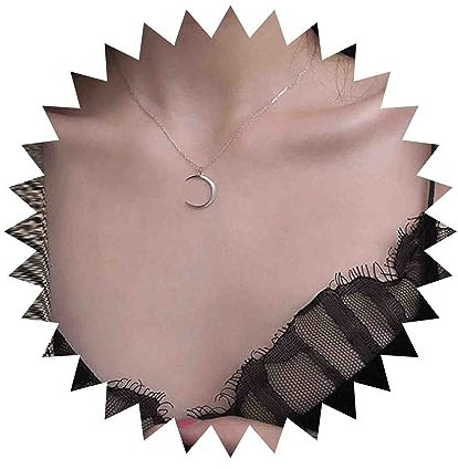 Dervivea Collana Boho Luna Mezzaluna Argento, Choker, Gioiello per Donne e Ragazze