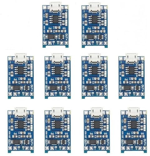 BRAVECOW 10Pcs TP4056 5V 1A 18650 Micro USB Lithium Battery Charging Board Charger Protection Module