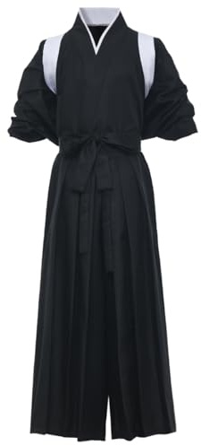 Mavikim – Kimono traditionnel japonais pour samouraï, Hakama d'Aikido Kendo pour arts martiaux, déguisement anime, blanc, M