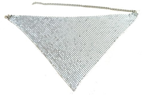 Yurosiay Damen Pailletten Schal Glitzer Dreiecksschal Mit Pailletten Mode Leichter Metallic Dreieckstuch Glitzernder Schal Vintage Schal Disco Pailletten Dreieckskragen für Abend Party Silber