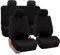 XIBANY Auto Sitzbezüge für Ford KA RU8 2008-2016, Autositzbezüge Kompletter Satz, Sitzschoner Auto Autositz Schonbezug, Atmungsaktiv Bequem Schonbezüge,B Black