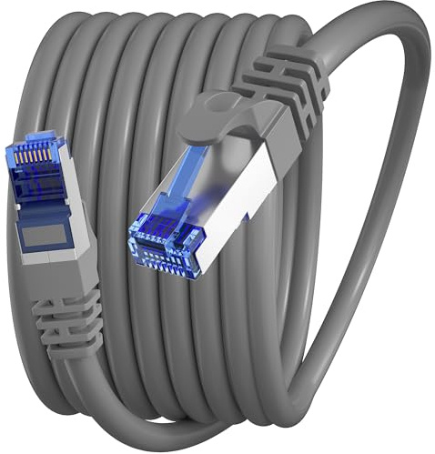 Cat 6 Ethernet Cable 50ft, Outdoor&Indoor FTP Shielded Ethernet Cable, 23AWG Heavy Duty Network Cable, Waterproof, Direct Burial, UV Resistant, RJ45 Internet LAN Cable Patch Cords for Router/Gaming