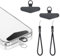 UKON 2PCS Phone Tether Tabs, Ultra-thin Metal Phone Tether Patch with 2pcs Wrist Straps, Universal Wrist Lanyard Replacement without Adhesive Tether Tab for Phones (Black)