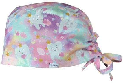 MEDIZAL FASHION - OP Haube mit Schnüren, Arzt Kostüm Zubehör Unisex, Hauben Stoff Wiederverwendbare, Krankenschwester Zubehör Baumwolle, Arzt Haube, Medizinische Kappe - Zahnfeen