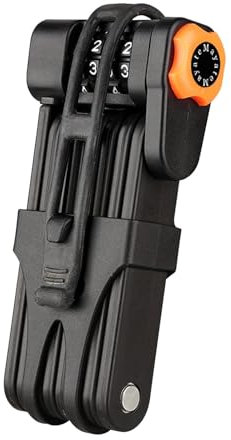 Antivol de vélo 120 cm - Serrure à vélo - Verrouillage pliable - Anti-vol - Antivol de vélo - Haute sécurité et accessoires - Résistant à la rouille - Facile à assembler (taille : noir)