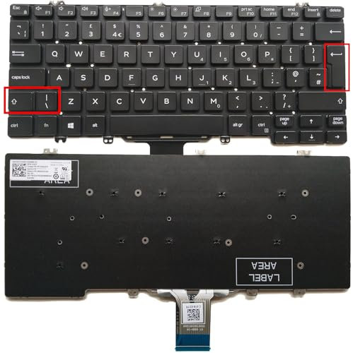 XINDIKBHUB UK Laptop Keyboard For Dell Latitude 5300 2-in-1 5310 7300-UK Layout without Backlit