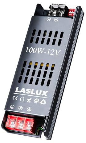 Alimentatore LED 12V 8.3A 100W, Dimmer Trasformatore Universale AC 220V a DC 12V, Professionale per Strisce e Luce a Bassa Tensione, Lampade (12V, 100 Watt)