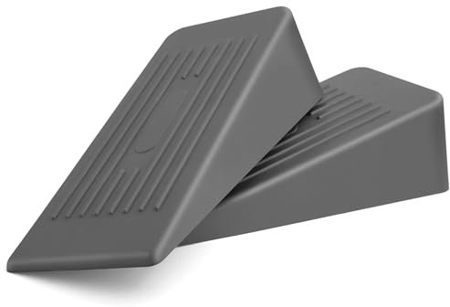 AFFIXERS Pack of 2 Large Door Stoppers for Floor Anti-Skid, Durable, and Heavy Duty Rubber Door Stops | Ideal for All Types of Surfaces |Grey Door Wedges Indoors