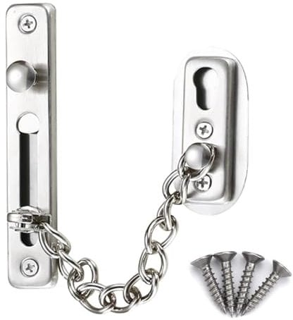 BOBOZHONG Chaîne de Sécurité de Porte, Serrures de Chaîne de Porte avec Chaîne de Porte Serrure de Chaîne de Porte en Acier Inoxydable Chaîne de Porte Sécurité avec Vis pour Porte Interne à Domicile