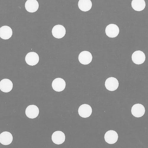 SUGARAPPLE Bio Baumwollstoff zum Nähen für Kinder | Stück 1 m x 150 cm | Stoff Meterware | Öko Tex Standard | Reine Baumwolle | Kinderstoffe Mädchen, Junge in Hemdenqualität | Punkte Grau