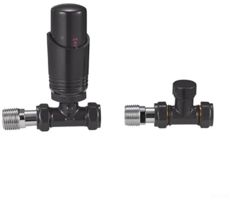 Thermostatic Radiator Valve With Locking Guard For Towel Radiators, 7°C To 32°C, Copper Alloy, With 20Mm Radiator Extension Tails