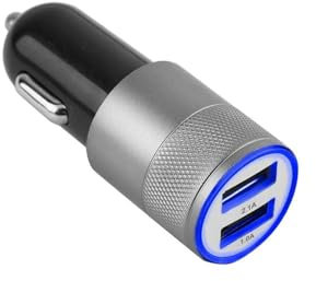 Cargador Coche - Puerto Dual QC3.0, 36W/6A, metálico, Mini, rápido, Compatible con Diversos Modelos de Smartphones y tabletas.