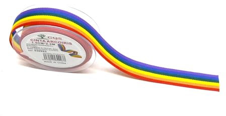 1,5 cm x 2.2 metros. cinta bandera arcoiris del orgullo gay. rollo de tela para artes y manualidades. coser tela. Decoración.
