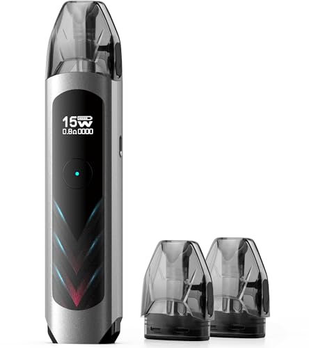 MECIGA E Zigarette Starter Kit Aufladbare Vape Pod System,mit 1000mAh Akku 2ml Nachfüllbarer Pod, MTL Dampfen, Nikotinfrei ohne e-liquid