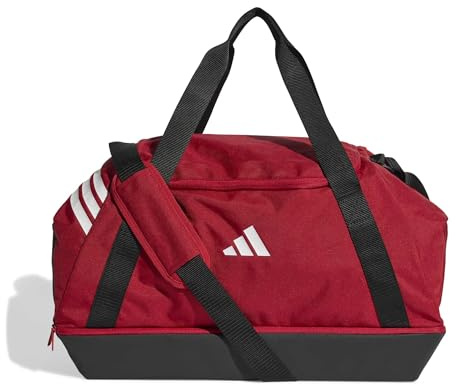 adidas Unisex Tiro Duffle Bag Medium with Bottom Compartment Duffel Bag, Team Power red 2/White, One Size