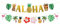HUKUMA Hawaii Deko,Haw Party Banner Dekorationen,Beach Ananas Flamingo Deko,Karibik Aufblasbare Palme,Hawaii Girlande zum Sommerparty Poolparty,Goldene Glitzer Aloha Zeichen Flagge