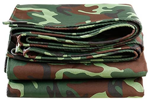 Bâche de camouflage imperméable et robuste de 5 x 6 m - Bâche de sol pliable pour la pêche, le camping et une utilisation en extérieur, œillets renforcés pour plus de durabilité