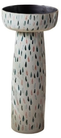 CAFIEDR Lavabo sur Colonne en céramique pour Salle de Bain, lavabo sur Colonne pour Cour extérieure, lavabo sur Pied Deux pièces, Meuble-lavabo sur Pied pour Petit espa(F)