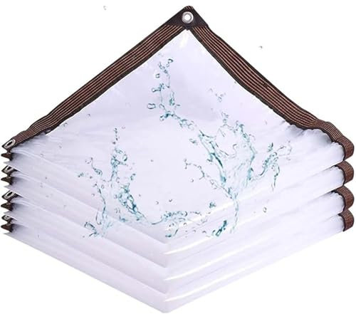 MHUQIA Lona Impermeable con Ojales 3x4m, Lonas Transparentes Exterior, Lona De ProteccióN Piscina, A Prueba De Desgarros Resistente Al Polvo, para Muebles, JardíN, Coche