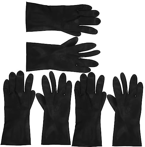 Haarfärbehandschuhe mit Antirutsch Griff, 3 Paar Schwarz | Gummi und Kunststoff, Wiederverwendbar, für Salon oder Zuhause, Schützt Hände bei Färbearbeiten