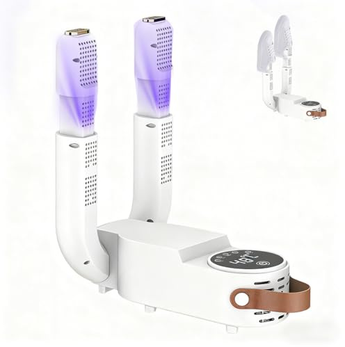 Schuhtrockner Elektrisch – Schuhwärmer & Stiefeltrockner mit 360° Heißluft, 90-Min-Timer & Faltbar, ideal für Fußballschuhe und Boxhandschuhe