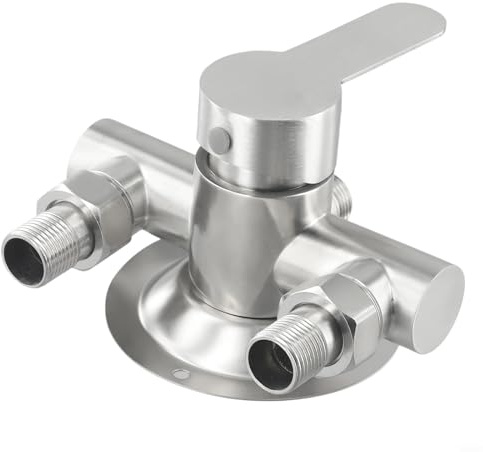 Moliuoly Wandmontierte Edelstahl Duscharmatur mit Metallgriff Heiß- und Kaltwassermischer Präzise Temperatursteuerung Ergonomischer Hebel Wasserdichtes Design G1/2 Zoll Anschluss Für Bad und Dusche